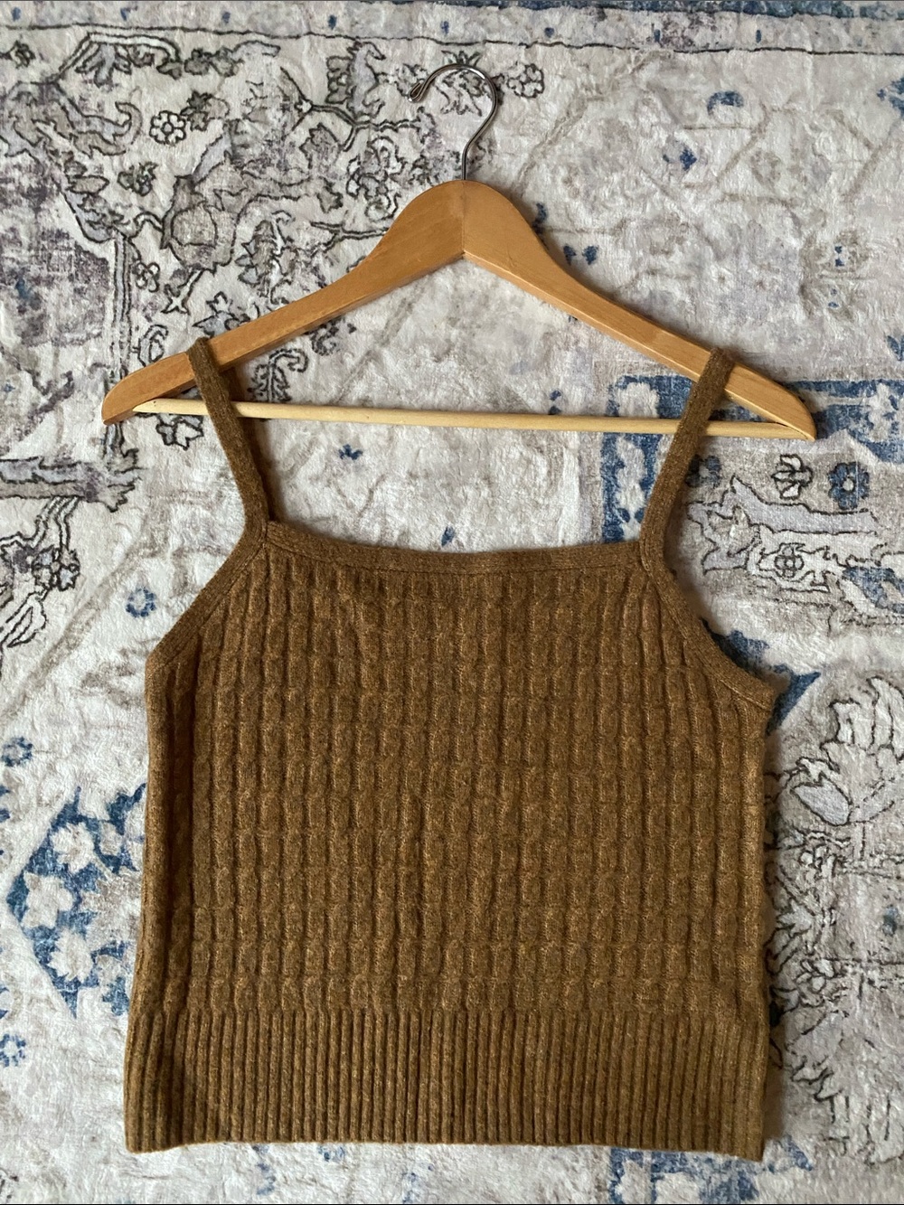 A&Fitch Wool Blend Ribbed Knit Brown Cami Tank Top
